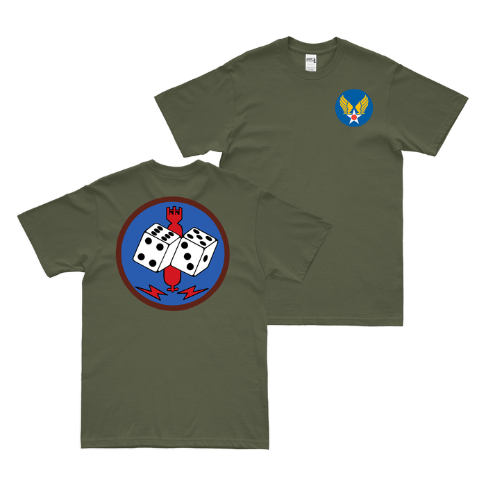 Double-Sided 43rd Bomb Group USAAF T-Shirt Tactically Acquired Military Green Small 