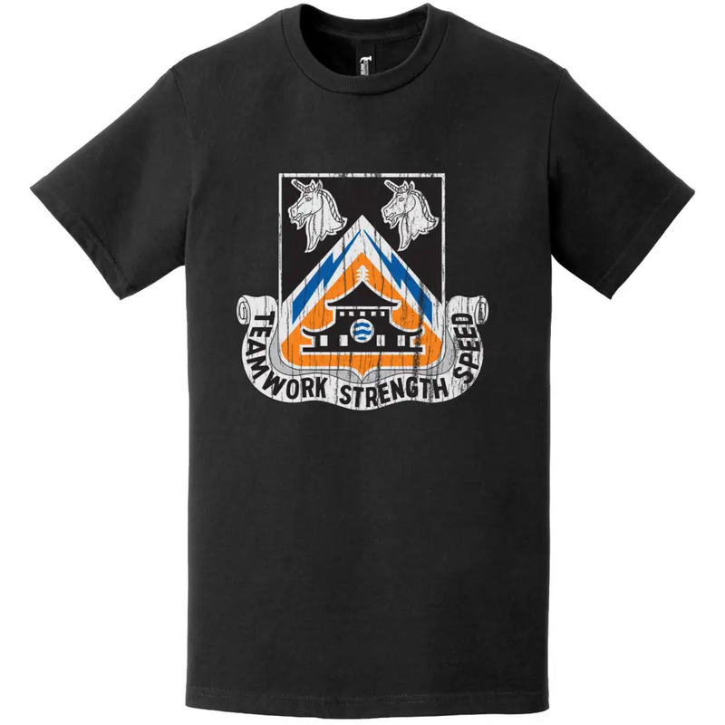 43rd Signal Battalion Distressed DUI Logo Emblem T-Shirt