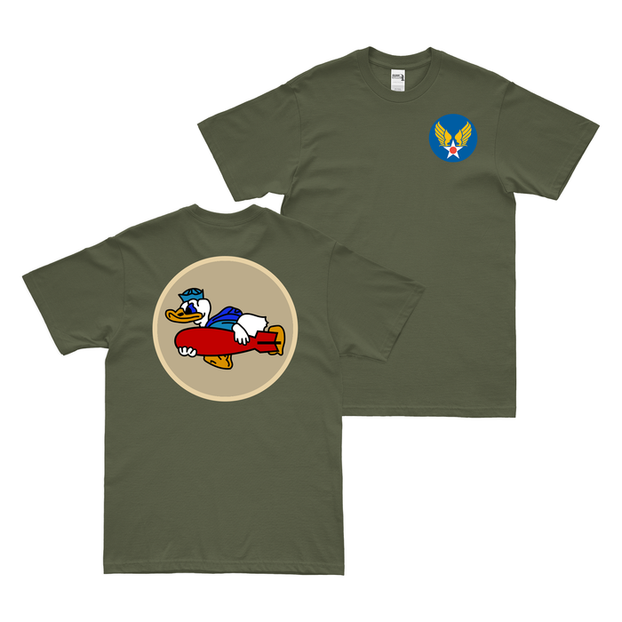 Double-Sided 442nd Bombardment Squadron WW2 T-Shirt Tactically Acquired Military Green Small 