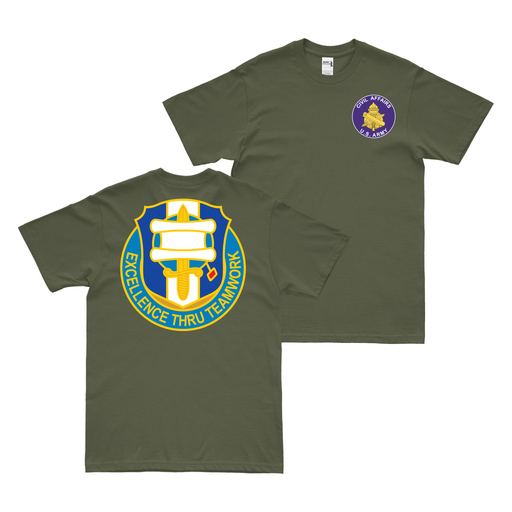 Double-Sided 448th Civil Affairs Battalion T-Shirt Tactically Acquired Military Green Small 