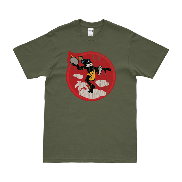 449th Bombardment Squadron USAAF WW2 T-Shirt Tactically Acquired Military Green Distressed Small