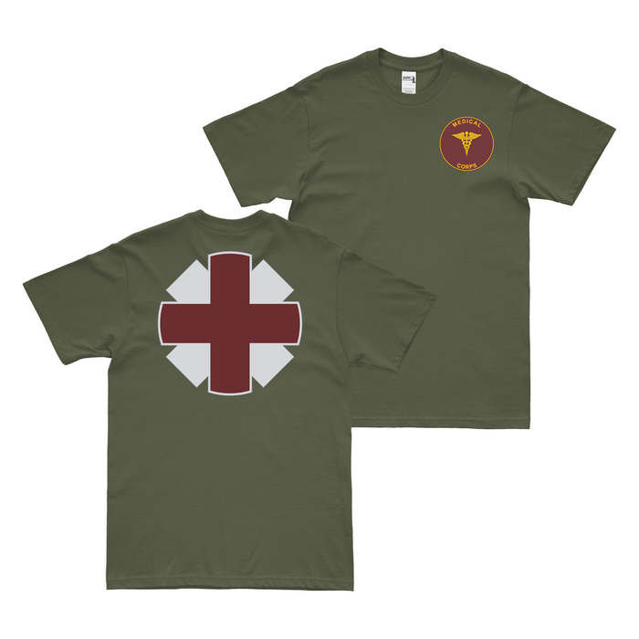 Double-Sided 44th Medical Brigade T-Shirt Tactically Acquired Military Green Small 