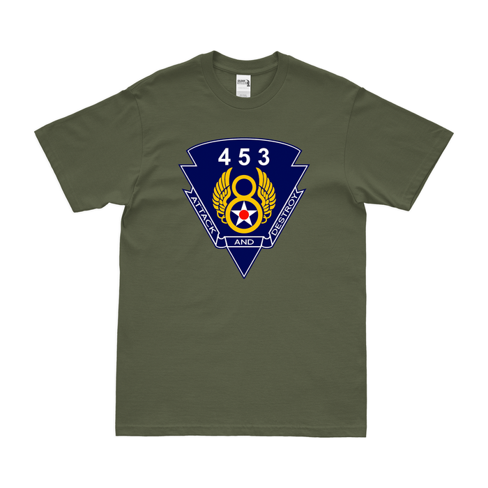 453rd Bombardment Group USAAF WW2 T-Shirt Tactically Acquired Military Green Clean Small