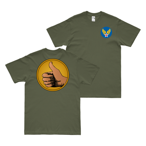 Double-Sided 453rd Bombardment Squadron WW2 T-Shirt Tactically Acquired Military Green Small 