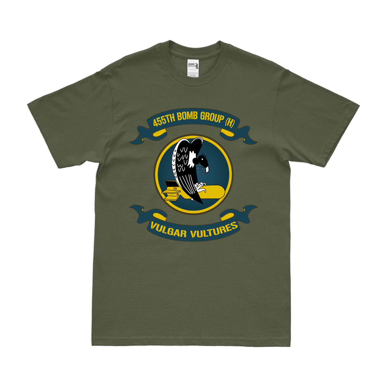 455th Bomb Group WW2 Legacy Scroll T-Shirt Tactically Acquired Military Green Small 
