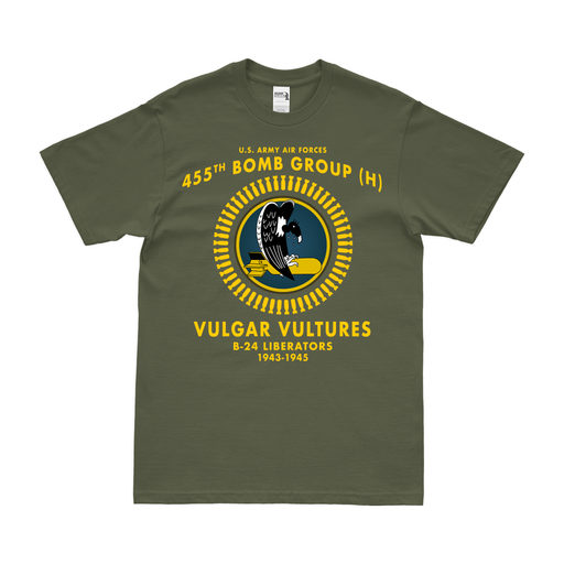 455th Bomb Group 'Vulgar Vultures' WW2 Legacy T-Shirt Tactically Acquired Military Green Clean Small