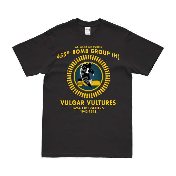 455th Bomb Group 'Vulgar Vultures' WW2 Legacy T-Shirt Tactically Acquired Black Clean Small