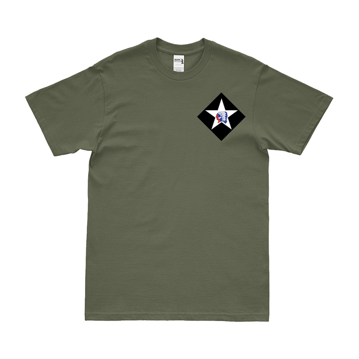 6th Marine Regiment Logo Left Chest Emblem T-Shirt Tactically Acquired Military Green Small 