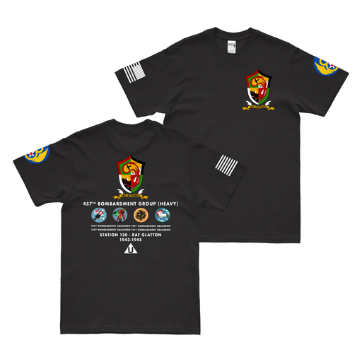 Double-Sided 457th Bomb Group Squadron Legacy T-Shirt Tactically Acquired Black Small 