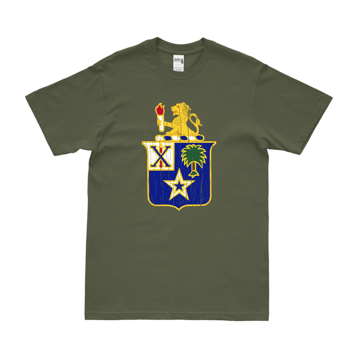 U.S. Army 45th Infantry Regiment Unit Logo Emblem T-Shirt Tactically Acquired Military Green Distressed Small