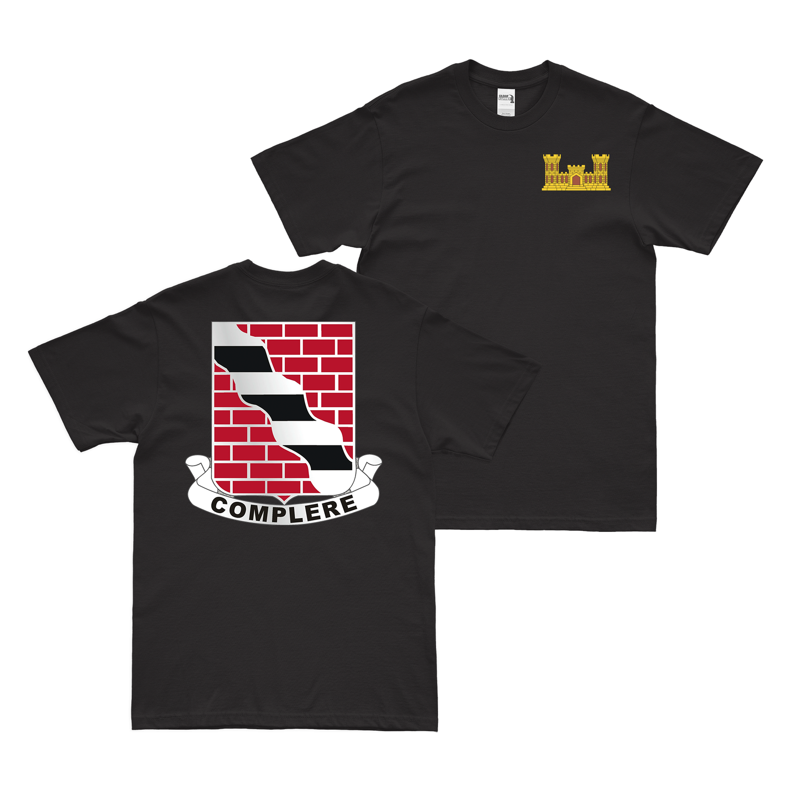 Double-Sided U.S. Army 463rd Engineer Battalion T-Shirt Tactically Acquired Black Small 