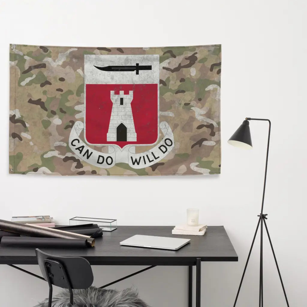 467th Engineer Battalion Indoor Wall Flag Tactically Acquired   