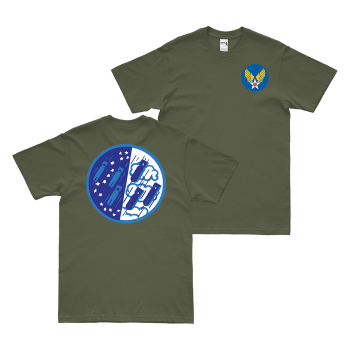 Double-Sided 475th Bombardment Squadron WW2 T-Shirt Tactically Acquired Military Green Small 