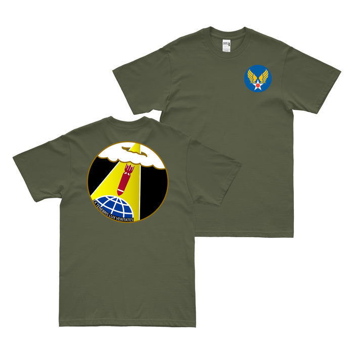 Double-Sided 489th Bomb Group WW2 T-Shirt Tactically Acquired Military Green Small 