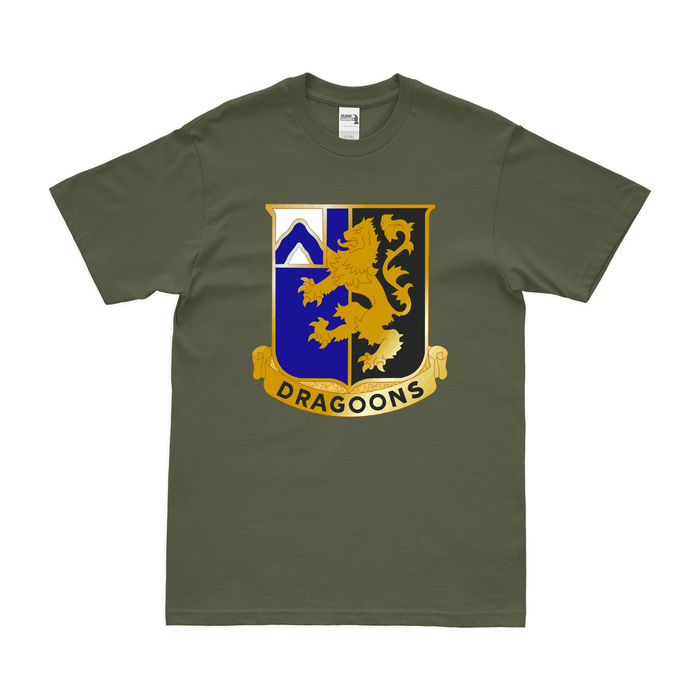 U.S. Army 48th Infantry Regiment Unit Logo Emblem T-Shirt Tactically Acquired Military Green Clean Small