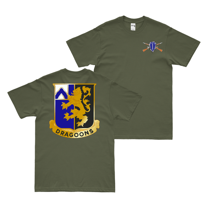 Double-Sided 48th Infantry Regiment T-Shirt Tactically Acquired Small Military Green 