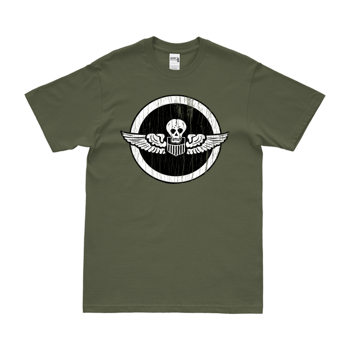 490th Bombardment Squadron WW2 T-Shirt Tactically Acquired Military Green Distressed Small