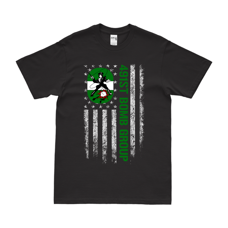 491st Bomb Group WW2 American Flag T-Shirt