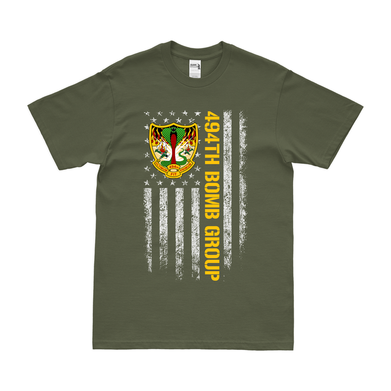 494th Bomb Group American Flag T-Shirt