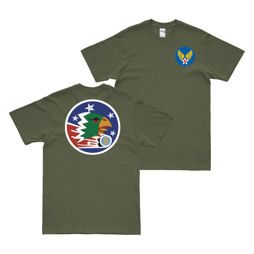 Double-Sided 498th Bombardment Squadron WW2 T-Shirt Tactically Acquired Military Green Small 