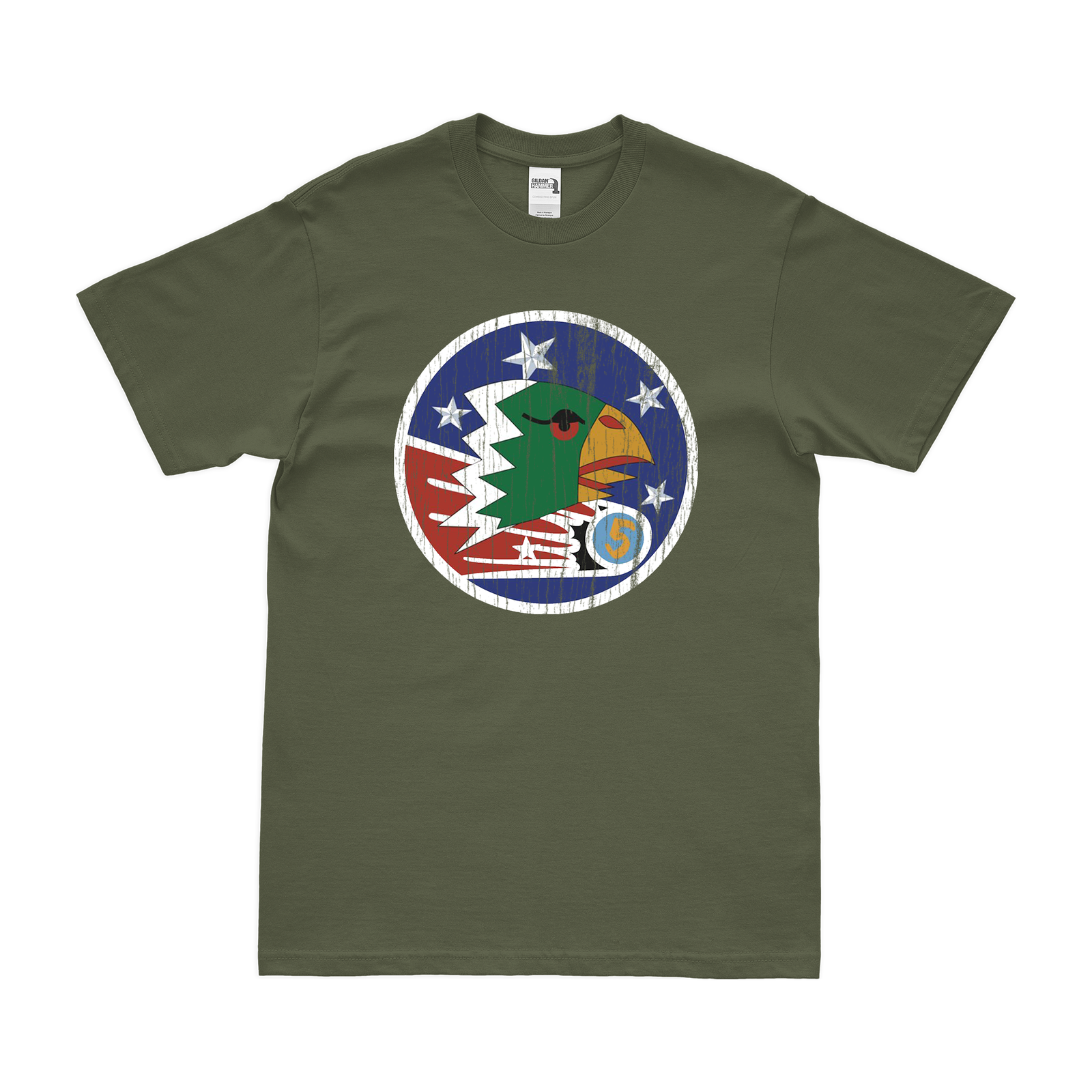 498th Bombardment Squadron WW2 T-Shirt Tactically Acquired Military Green Distressed Small