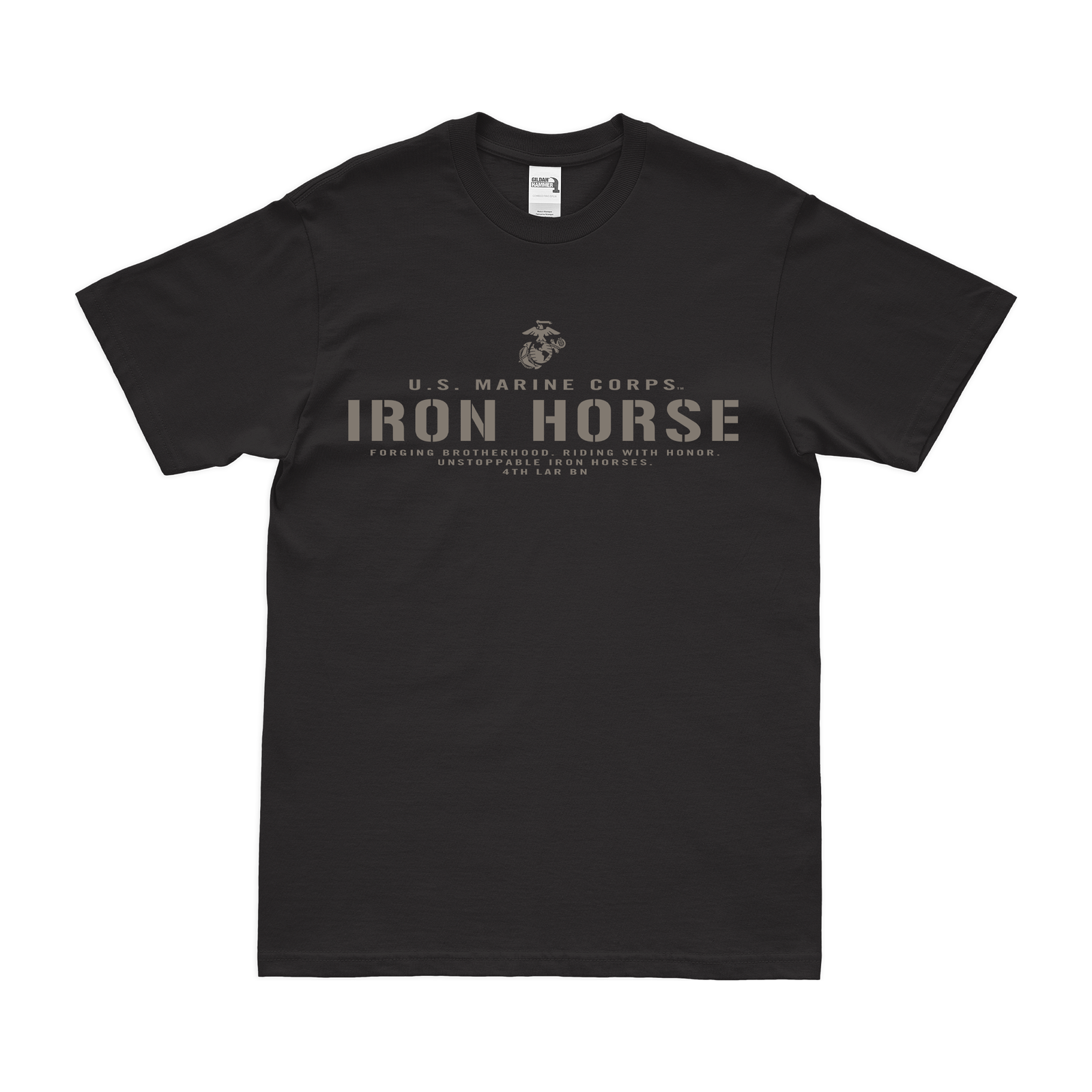 4th LAR 'Iron Horse' Legacy Tribute USMC T-Shirt Tactically Acquired Black Small 