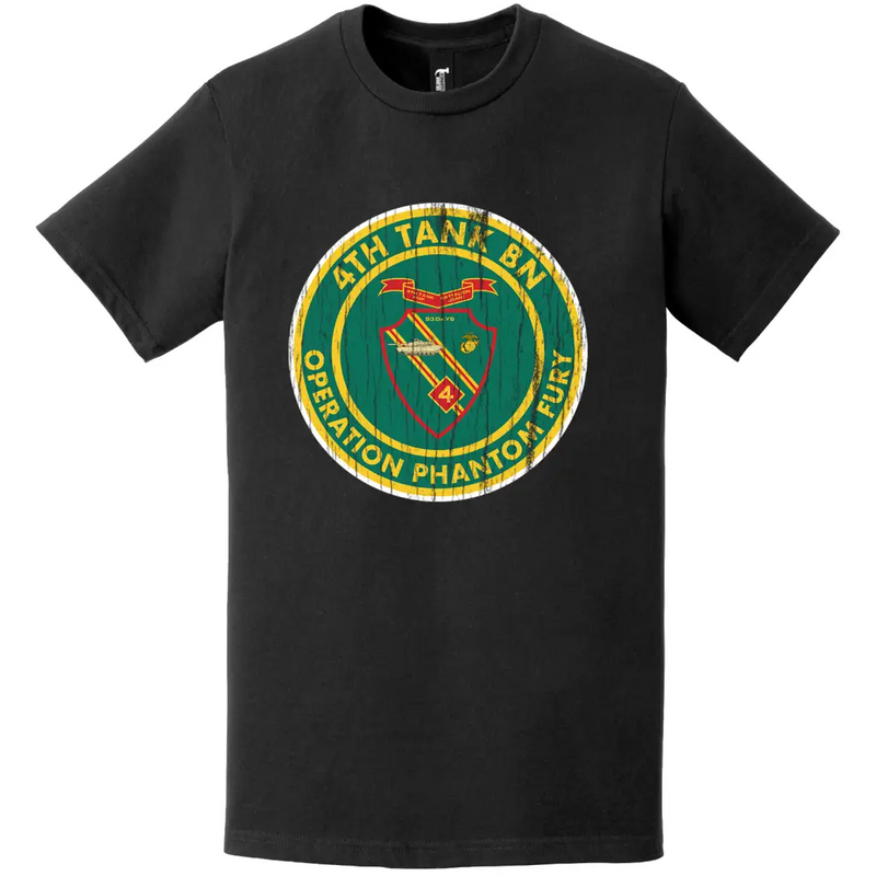Distressed 4th Tank Battalion USMC Phantom Fury T-Shirt