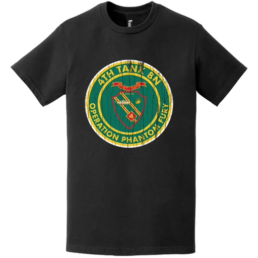 Distressed 4th Tank Battalion USMC Phantom Fury T-Shirt Tactically Acquired   