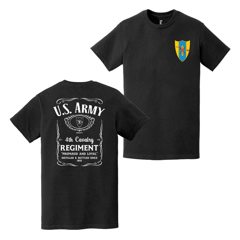Double-Sided 4th Cavalry Regiment Whiskey Label T-Shirt