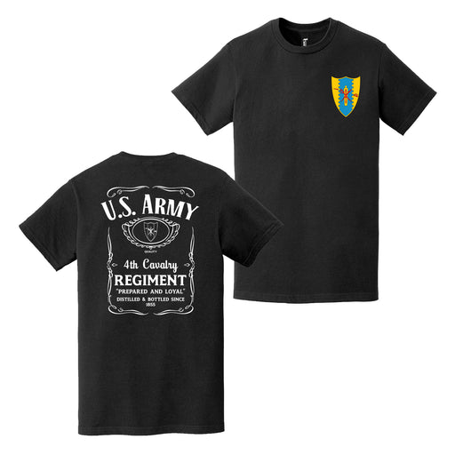 Double-Sided 4th Cavalry Regiment Whiskey Label T-Shirt Tactically Acquired   
