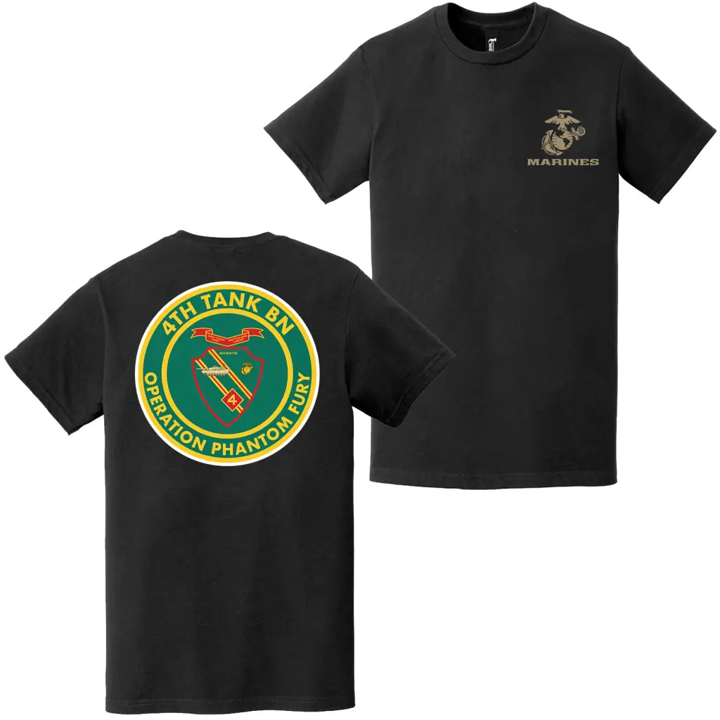 Double-Sided 4th Tank Battalion USMC Phantom Fury T-Shirt Tactically Acquired   