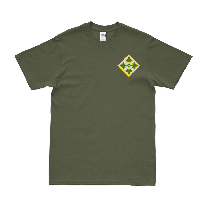 U.S. Army 4th Infantry Division Left Chest CSIB Emblem T-Shirt