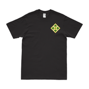 U.S. Army 4th Infantry Division Left Chest CSIB Emblem T-Shirt Tactically Acquired Black Small 