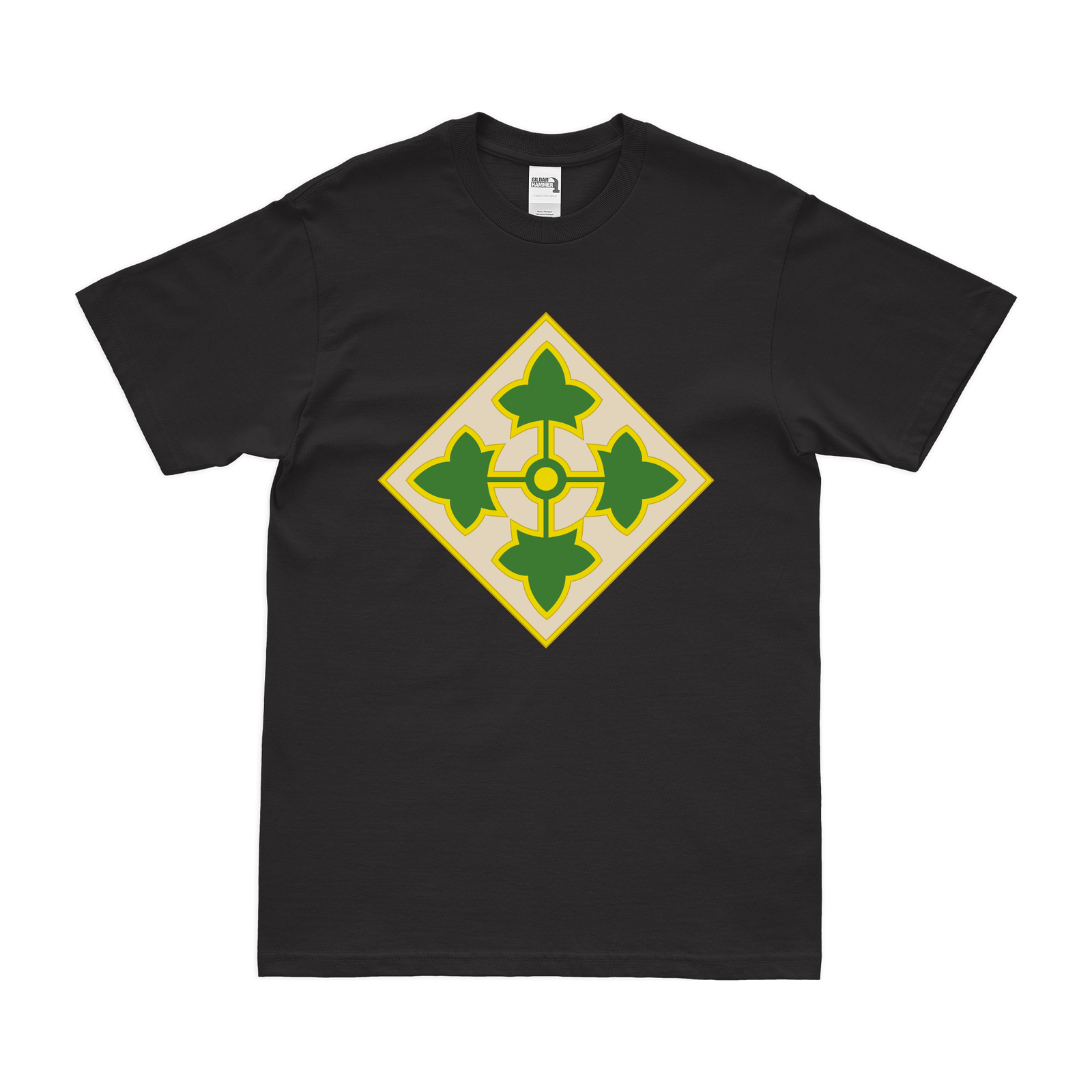 U.S. Army 4th Infantry Division CSIB Emblem T-Shirt Tactically Acquired Black Small 