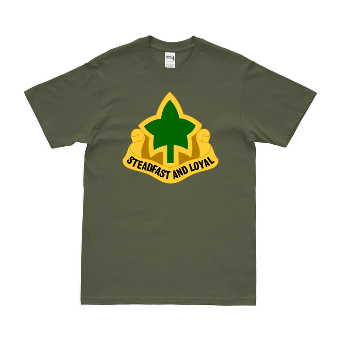 U.S. Army 4th Infantry Division DUI Emblem T-Shirt Tactically Acquired Military Green Small 