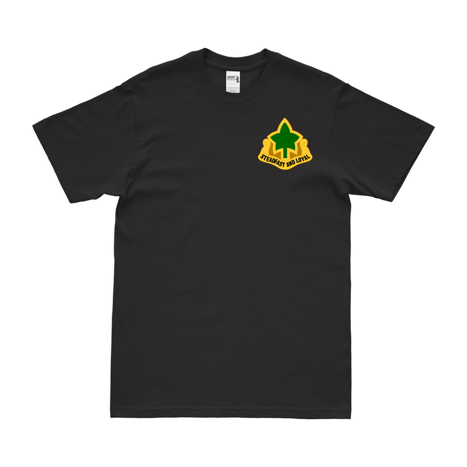 U.S. Army 4th Infantry Division Left Chest DUI Emblem T-Shirt Tactically Acquired Black Small 