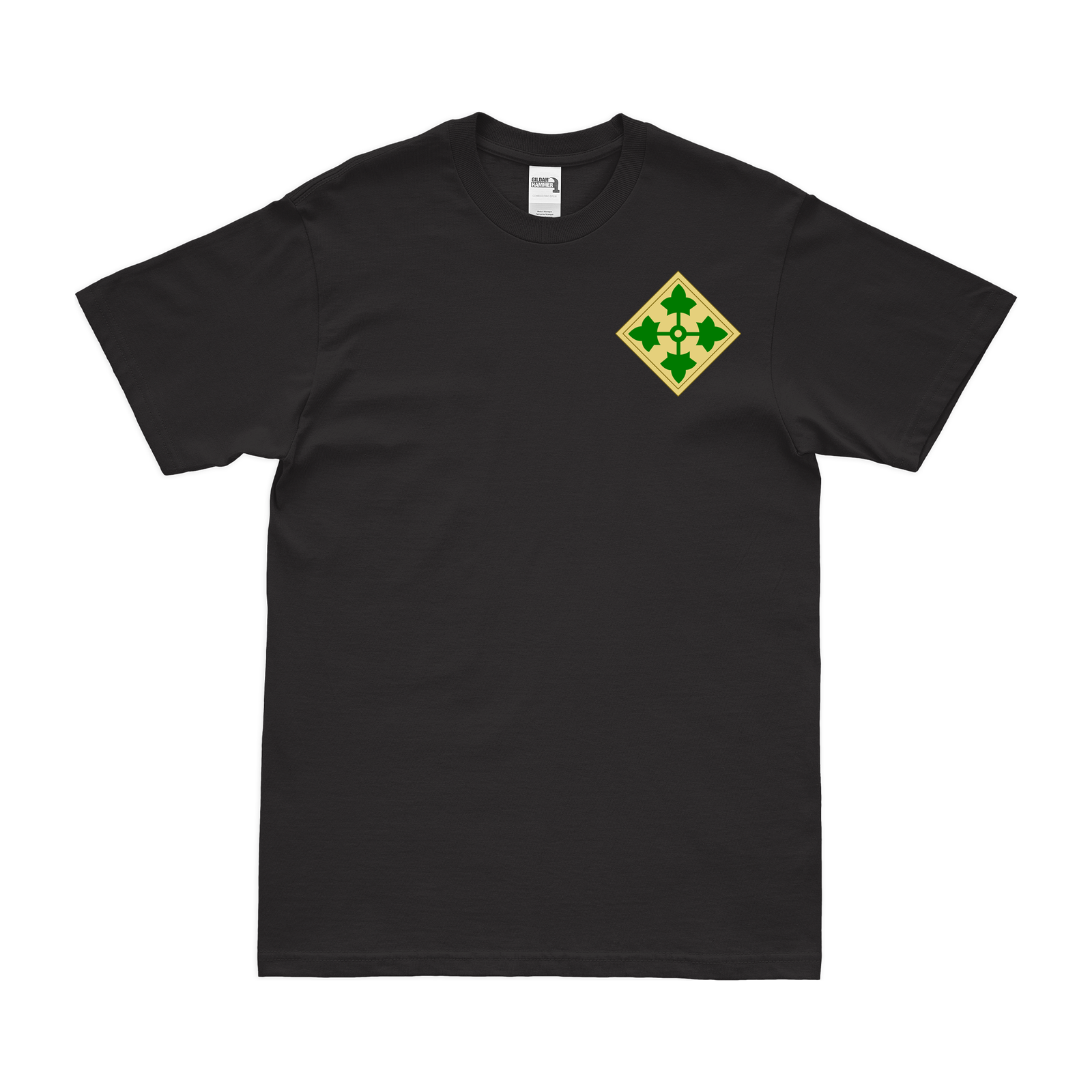 U.S. Army 4th Infantry Division Left Chest SSI Emblem T-Shirt Tactically Acquired Black Small 