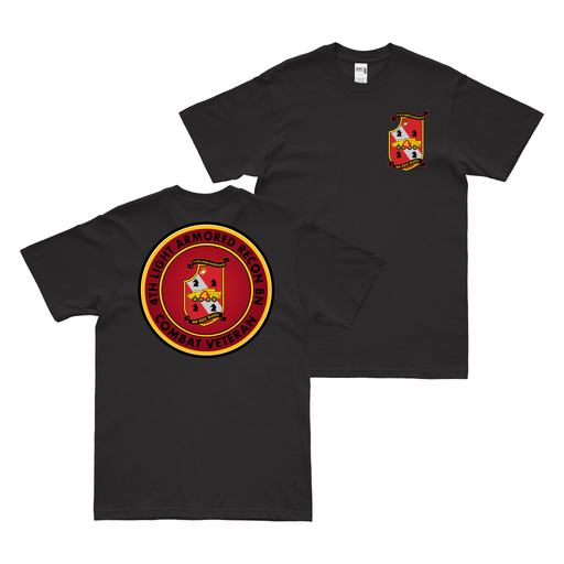 Double-Sided 4th LAR USMC Combat Veteran T-Shirt Tactically Acquired Black Small 