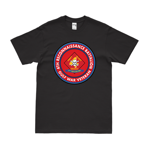 4th Recon Bn Gulf War Veteran T-Shirt Tactically Acquired Black Clean Small