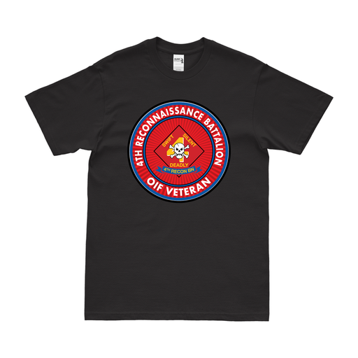 4th Recon Bn OIF Veteran T-Shirt Tactically Acquired Black Clean Small