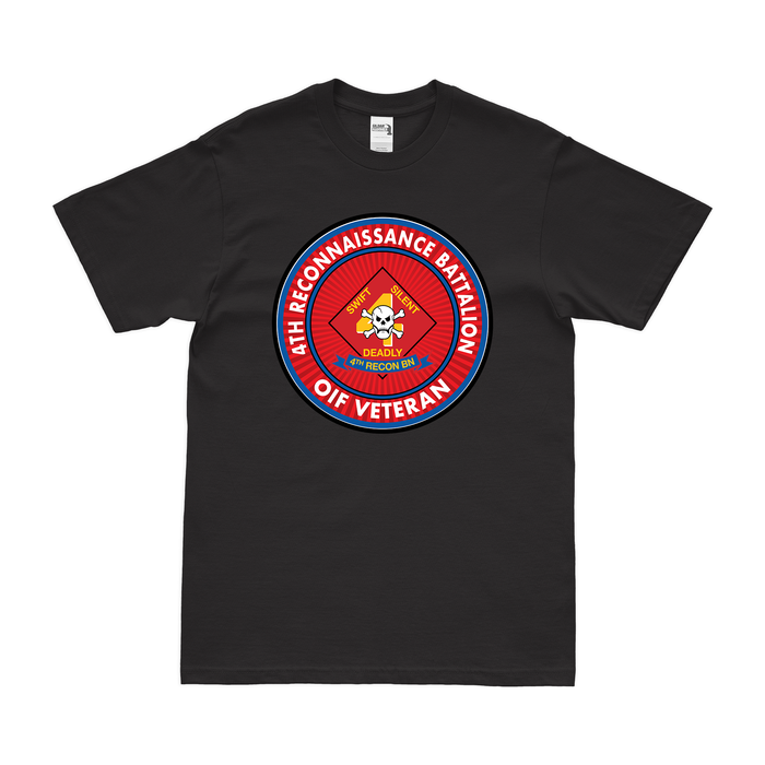 4th Recon Bn OIF Veteran T-Shirt Tactically Acquired Black Clean Small