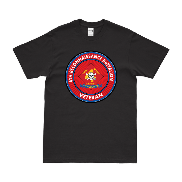 4th Recon Bn Veteran T-Shirt Tactically Acquired Black Clean Small