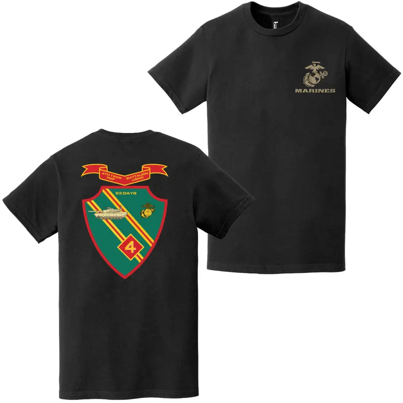 Double-Sided 4th Tank Battalion USMC Logo T-Shirt