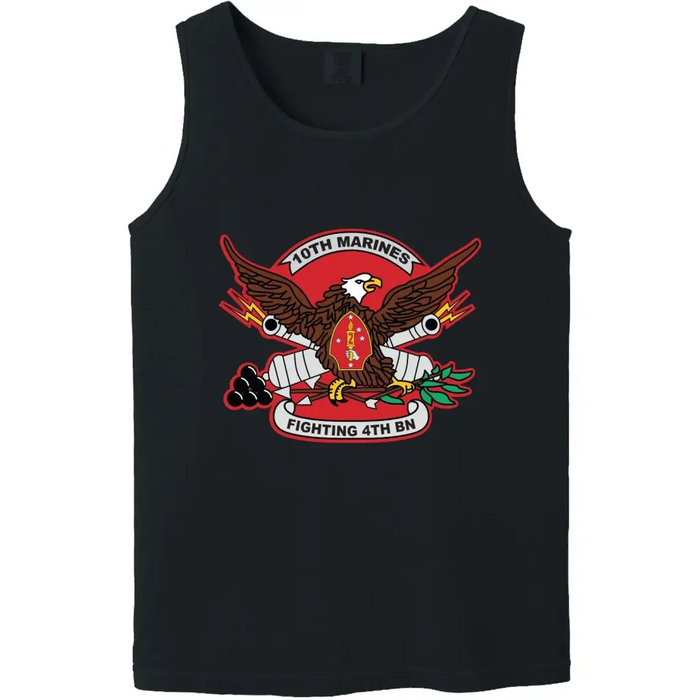 4th Battalion, 10th Marines (4/10) Unit Logo Emblem Tank Top Tactically Acquired Black Small 