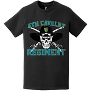 Distressed 4th Cavalry Regiment Saber Skull Crest T-Shirt Tactically Acquired   