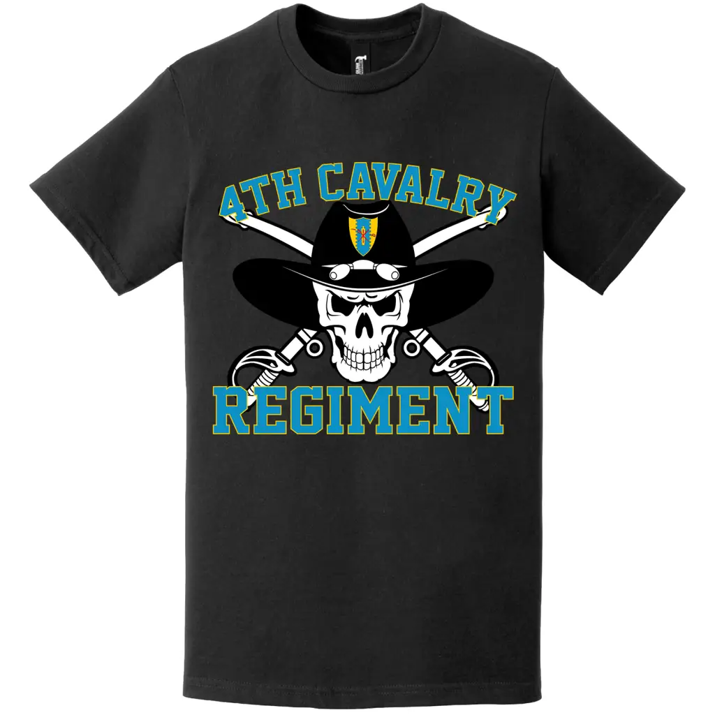 4th Cavalry Regiment Saber Skull Crest T-Shirt Tactically Acquired   