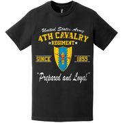 Distressed 4th Cavalry Regiment Since 1855 Unit Legacy Crest T-Shirt Tactically Acquired   