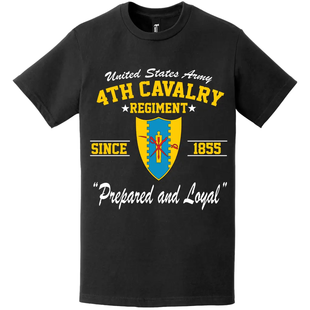 4th Cavalry Regiment Since 1855 Unit Legacy Crest T-Shirt Tactically Acquired   