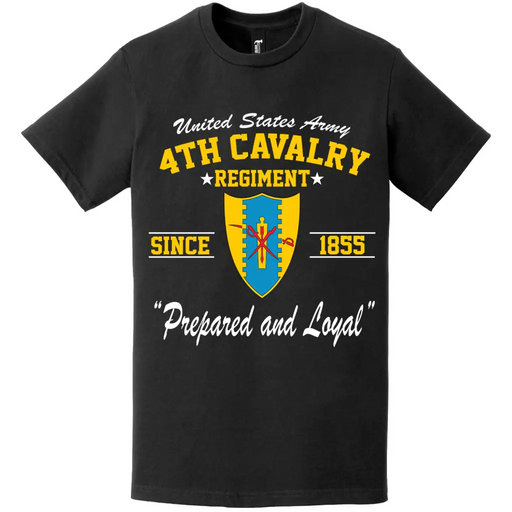 4th Cavalry Regiment Since 1855 Unit Legacy Crest T-Shirt Tactically Acquired   