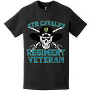 Distressed 4th Cavalry Regiment Veteran Saber Skull T-Shirt Tactically Acquired   